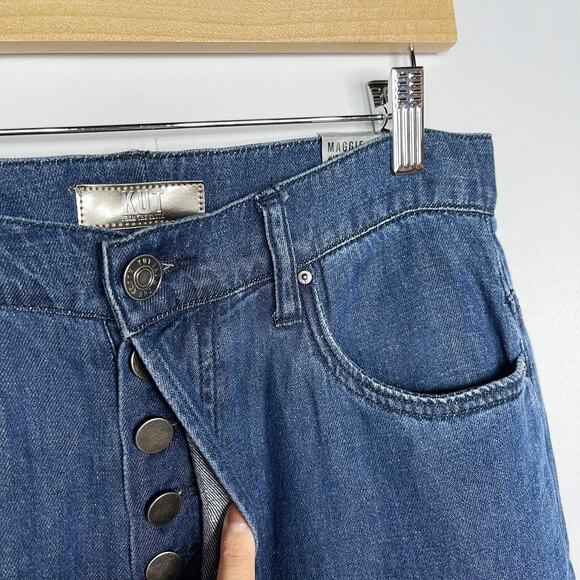 New Kut From The Kloth Size 2 Maggie High Rise Wide Leg Jeans Excite Dark Wash - Picture 6 of 14